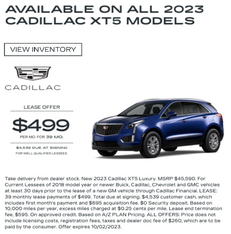 Browse our new Cadillac specials | Offers on new Cadillac Cars & SUVs