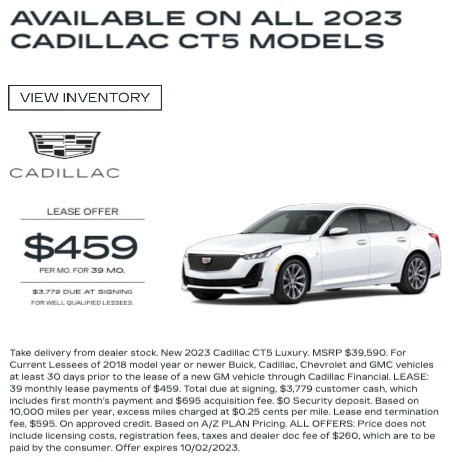 Browse our new Cadillac specials | Offers on new Cadillac Cars & SUVs
